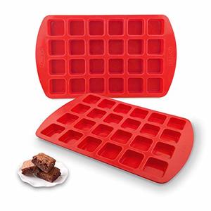 Silivo Bite-Size Silicone Brownie Pan With Dividers