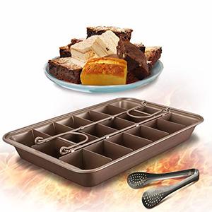Non-Stick Edge Brownie Pans With Dividers, Bakeware Cutter Tray and Molds